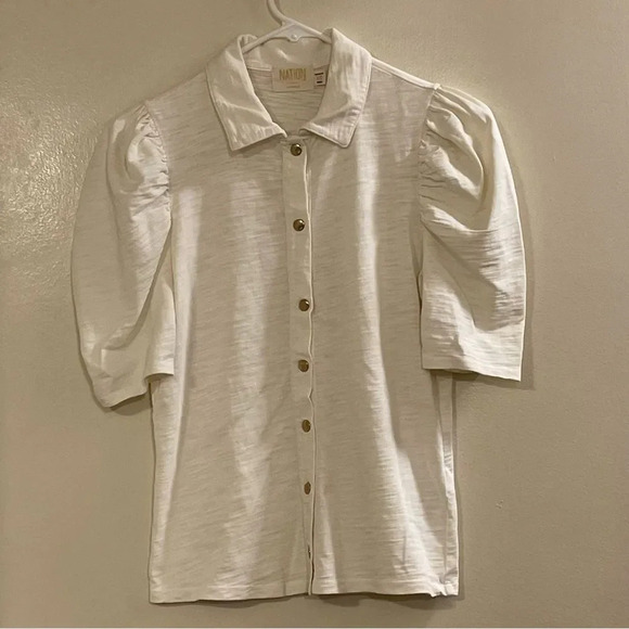 NATION LTD NWOT Ennis Feminine Workshirt in Off White - Picture 5 of 9